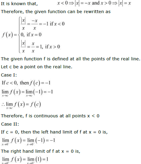 NCERT Solutions Class 12 Maths Chapter 5 - Continuity & Differentiability