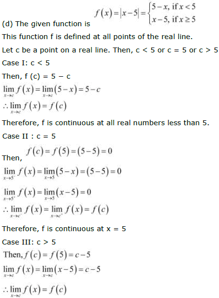 NCERT Solutions Class 12 Maths Chapter 5 - Continuity & Differentiability