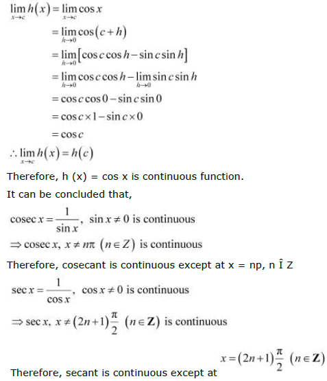 NCERT Solutions Class 12 Maths Chapter 5 - Continuity & Differentiability