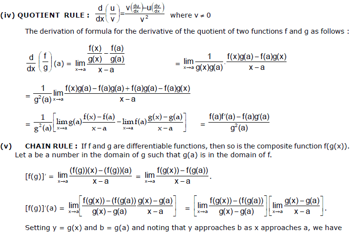 Differentiation, Chapter Notes, Class 12, Maths (IIT) - JEE
