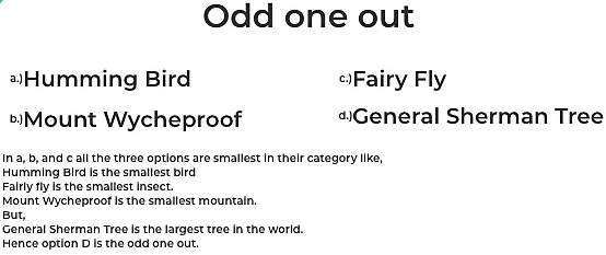 Important Formulas: Odd Man Out | General Intelligence and Reasoning for SSC CGL