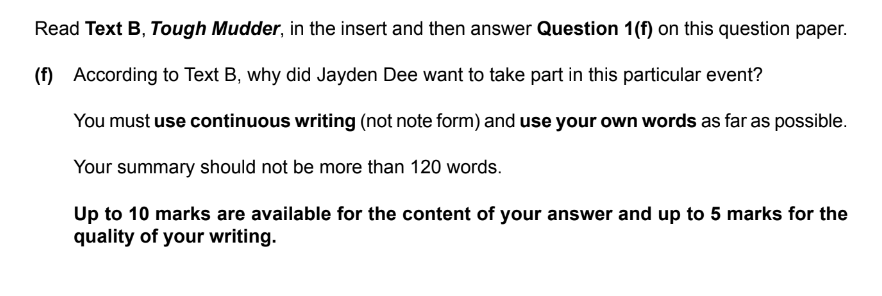 Question 1 Summary: Demo Answer | English Language for GCSE/IGCSE - Class 10