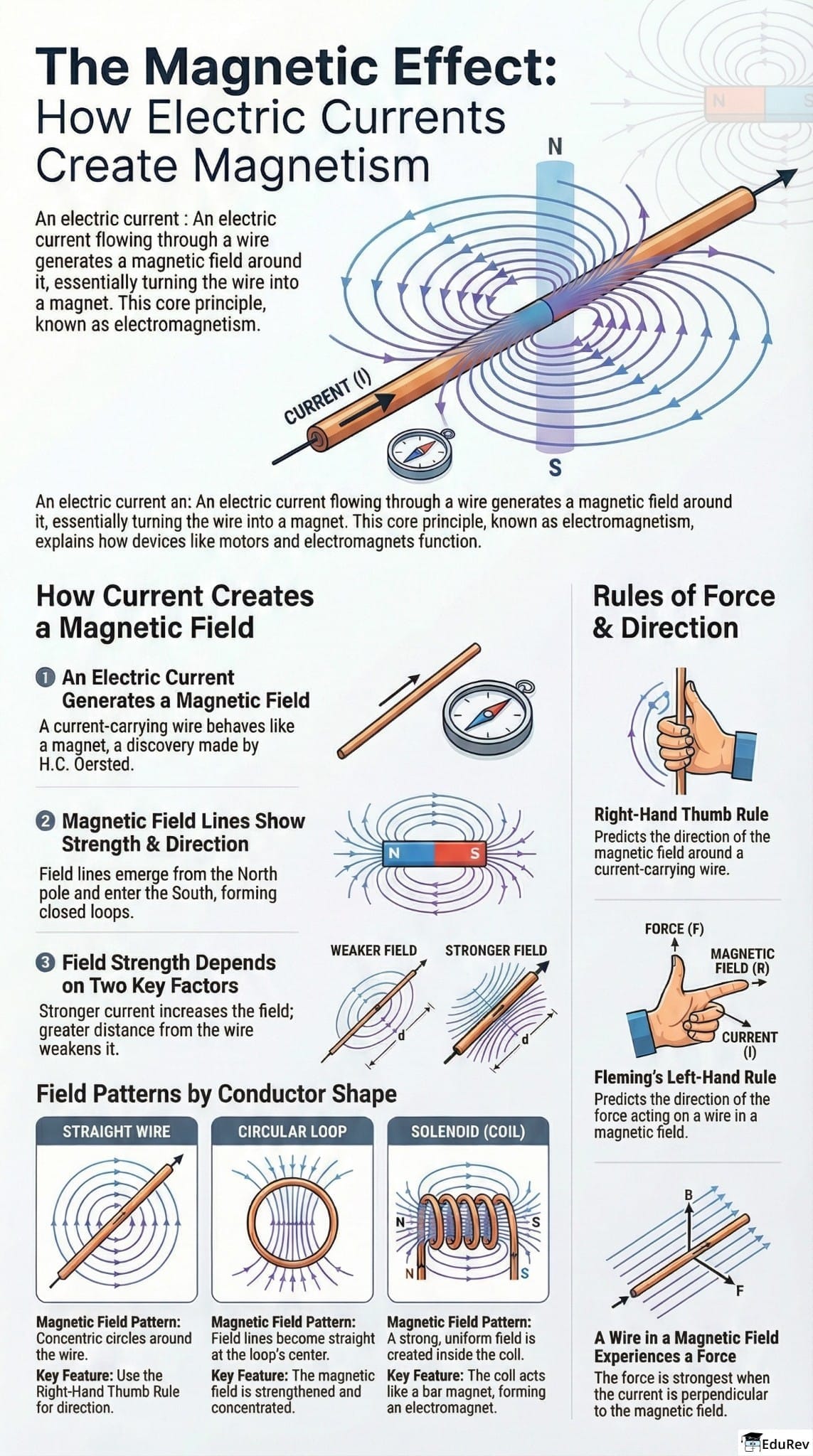 Infographics Magnetic Effects of Electric Current - Science Class 10 PDF