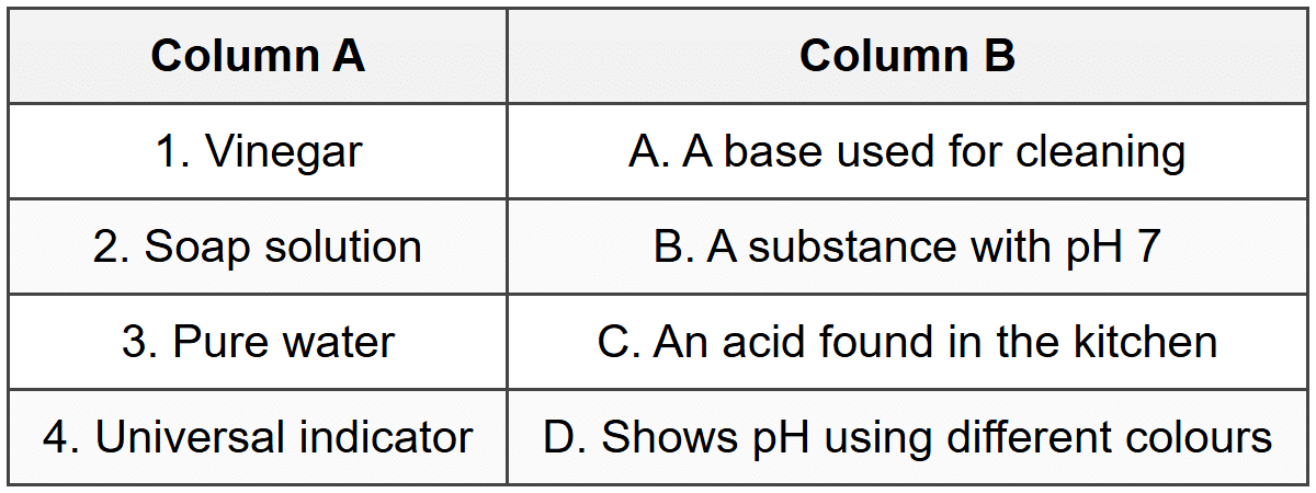 Section C: Match the Column