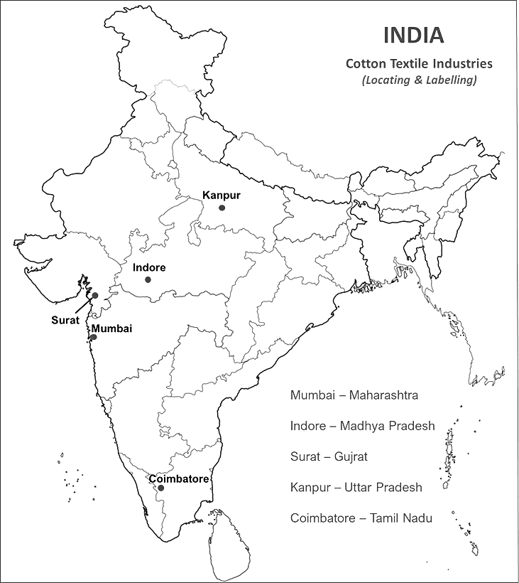 Map: Manufacturing Industries | Social Studies (SST) Class 10