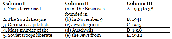 Class 9 History Chapter 3 Practice Question Answers - Nazism and the Rise of Hitler