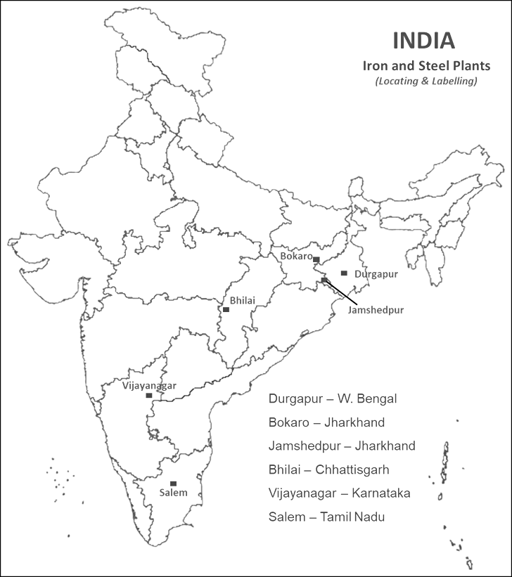 Map: Manufacturing Industries | Social Studies (SST) Class 10