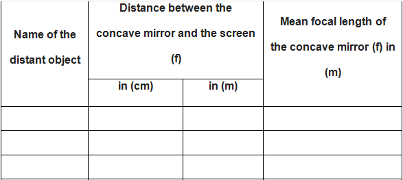 Lab Manual: Focal Length of Concave Mirror & Convex Lens - Class 10