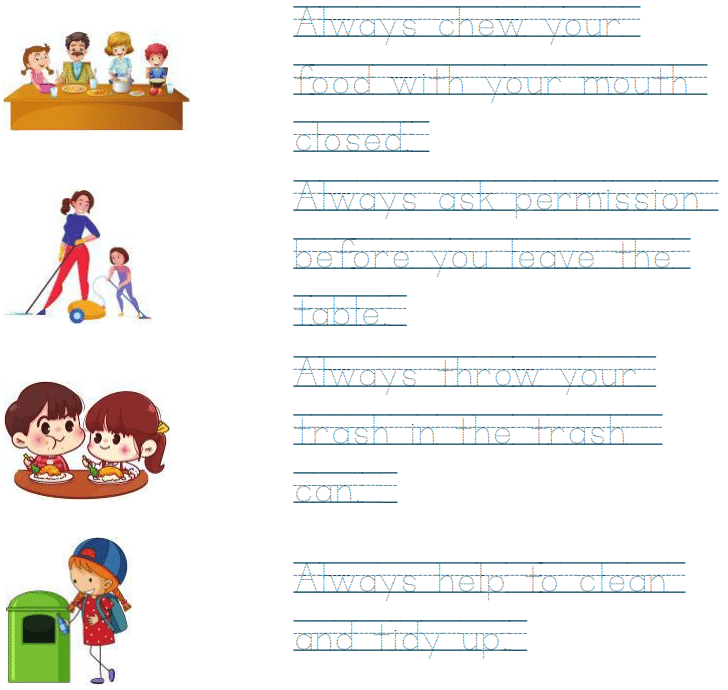 Worksheet: Good Manners and Etiquettes - 1 | GK for UKG