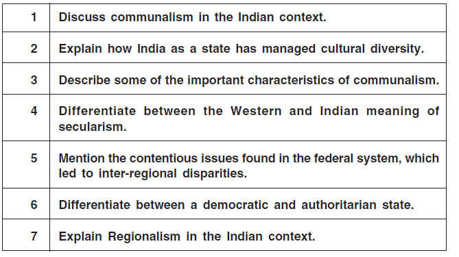 Question for Practice - The Challenges of Cultural Diversity | Sociology Class 12 - Humanities/Arts