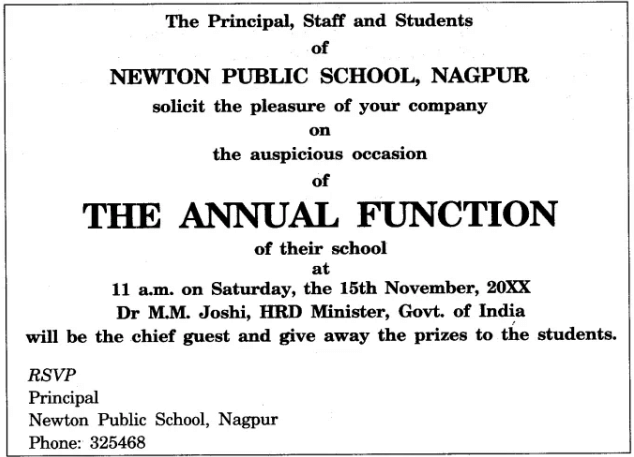 Sample Invitations: Formal & Informal | English Language for Grade 12 - UAE Schools