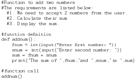 Functions Chapter Notes | Computer Science for Class 11 - Humanities/Arts