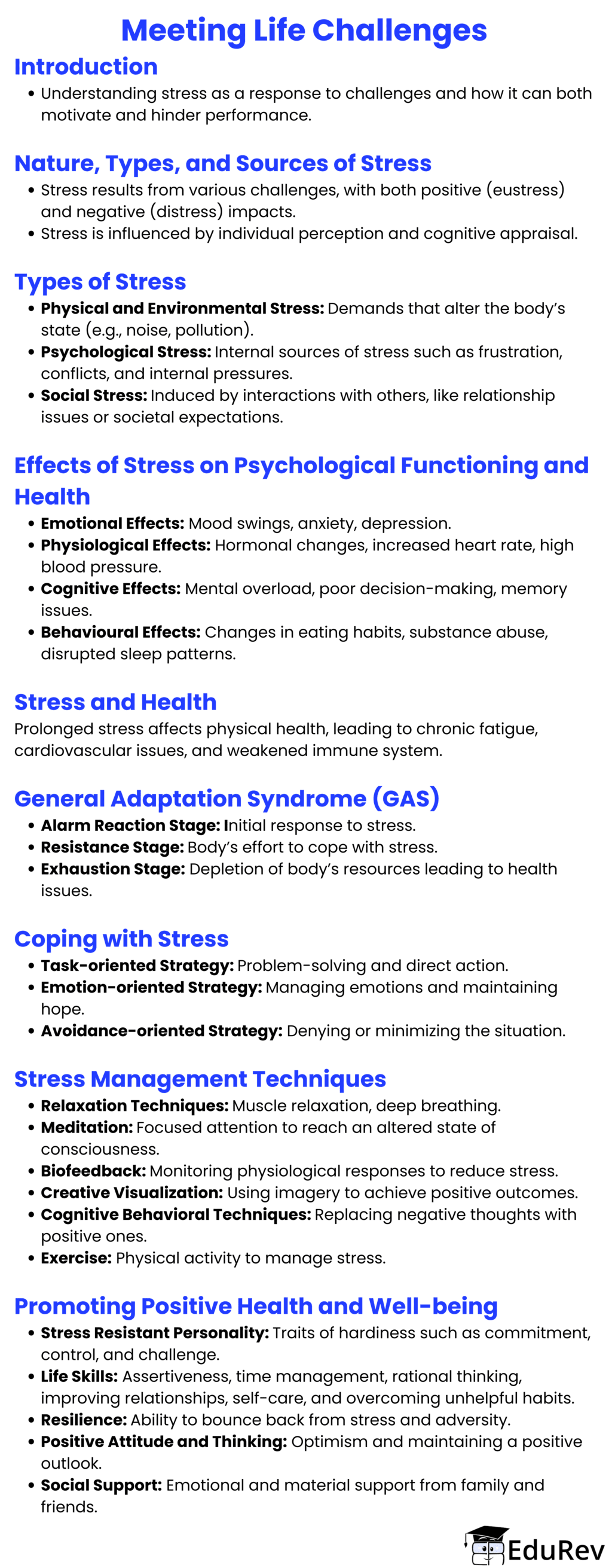 Mind Map: Meeting Life Challenges | Psychology Class 12 - Humanities/Arts