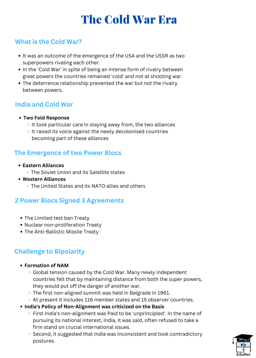 Mind Map: The Cold War Era (Old Syllabus) | Political Science Class 12 - Humanities/Arts