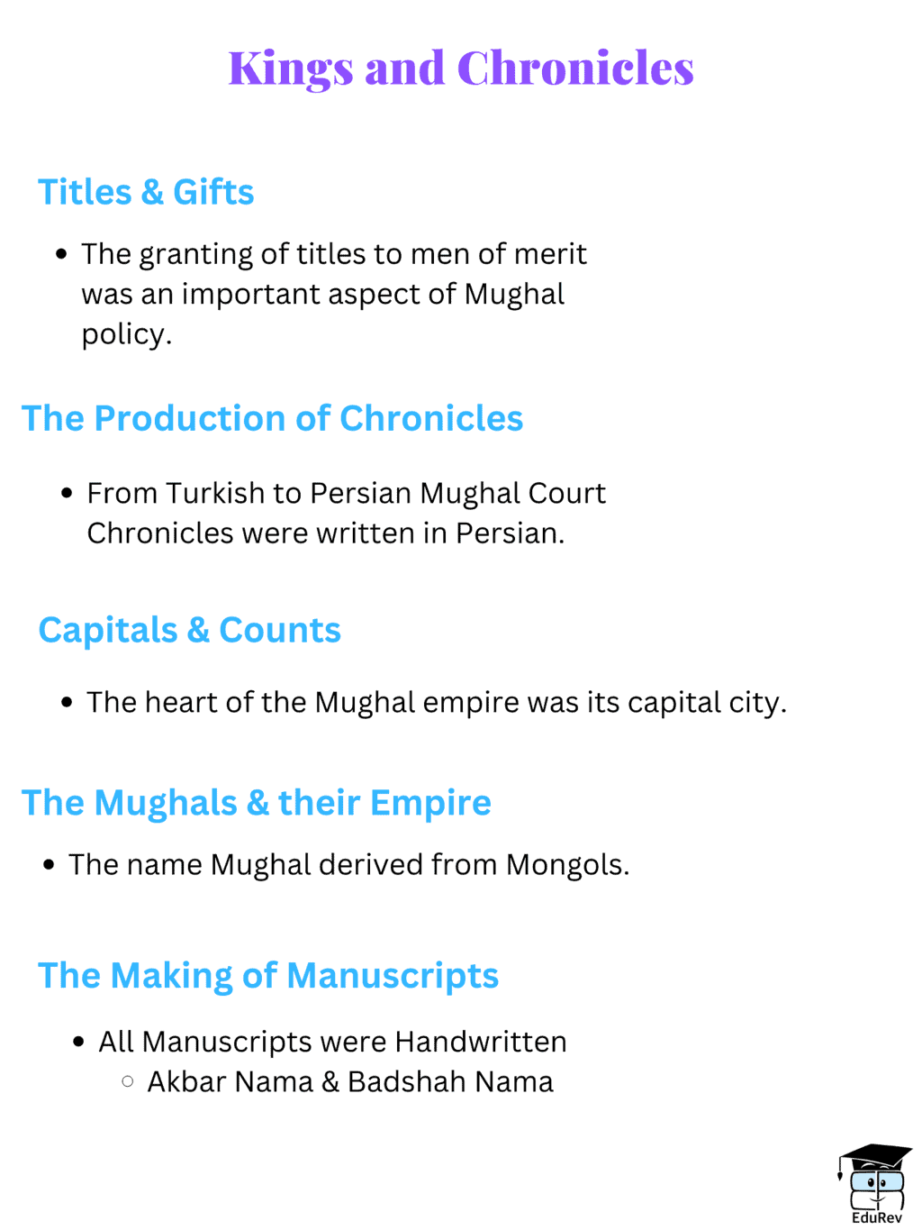 Mind Map: Kings & Chronicles | Class 6 to 12 NCERT Mindmaps for UPSC Preparation