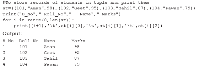 Tuples and Dictionaries Chapter Notes | Computer Science for Class 11 - Humanities/Arts