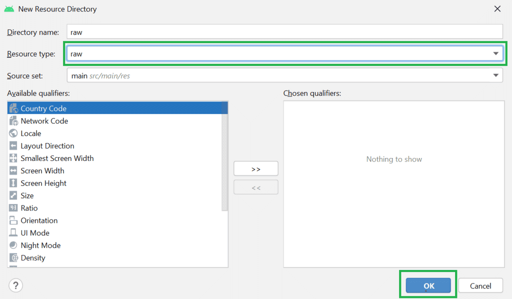 Resource Raw Folder in Android Studio - Software Development