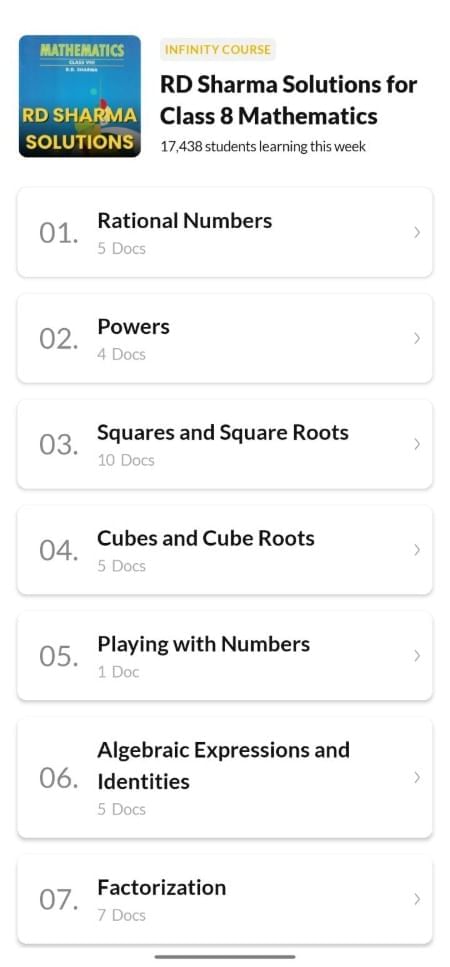 What do you get under EduRev Infinity for Class 8?