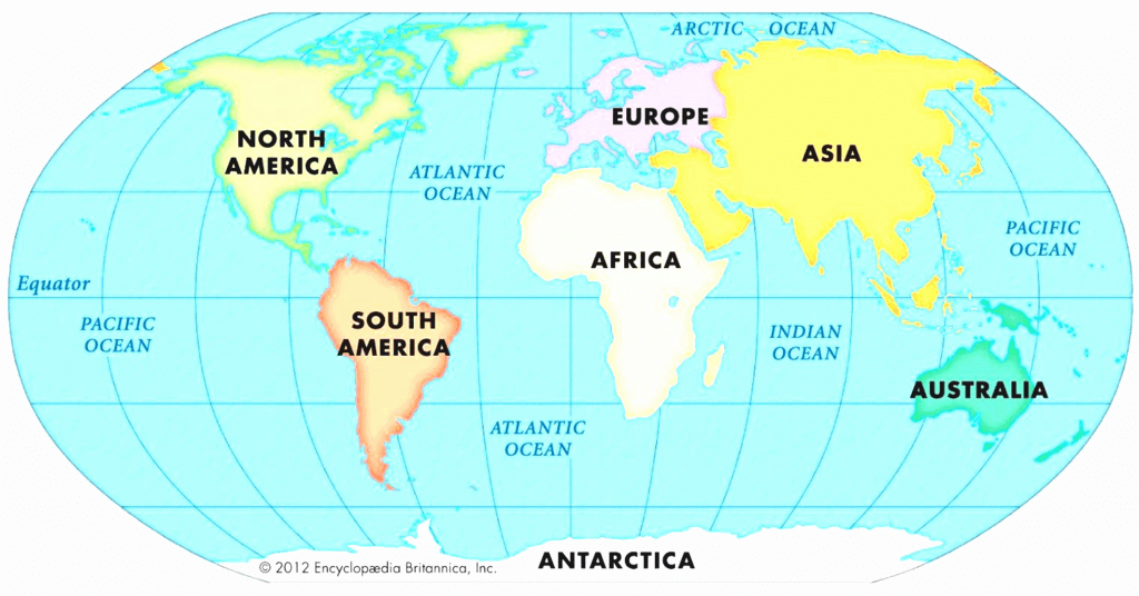 Continents and Ocean of the World