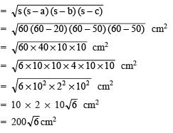 NCERT Solutions for Class 9 Maths Chapter 12 - Exercise 12.2 Heron’s Formula