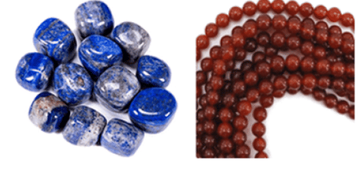 Lapis Lazuli and Carnelian beads