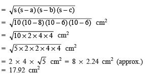 NCERT Solutions for Class 9 Maths Chapter 12 - Exercise 12.2 Heron’s Formula
