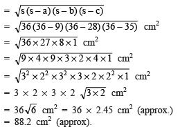 NCERT Solutions for Class 9 Maths Chapter 12 - Exercise 12.2 Heron’s Formula