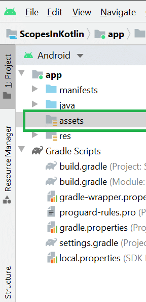 Assets Folder in Android Studio - Software Development