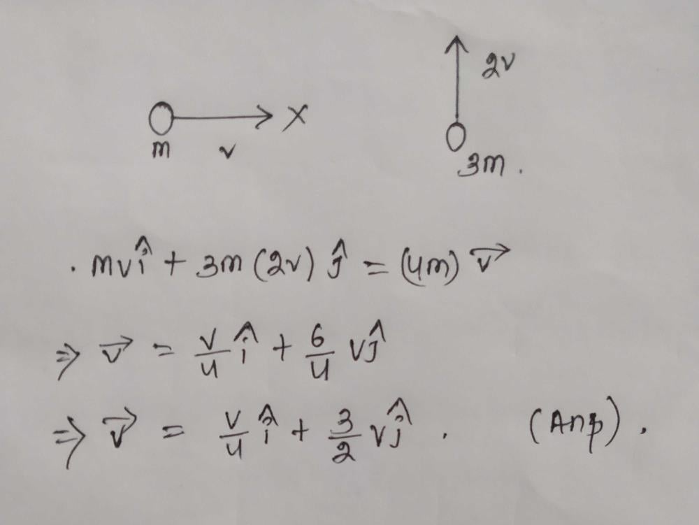 A mass m moving horizontally (along the x-axis) with velocity v ...