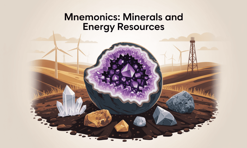 Mnemonics: Minerals and Energy Resources | Social Studies (SST) Class 10