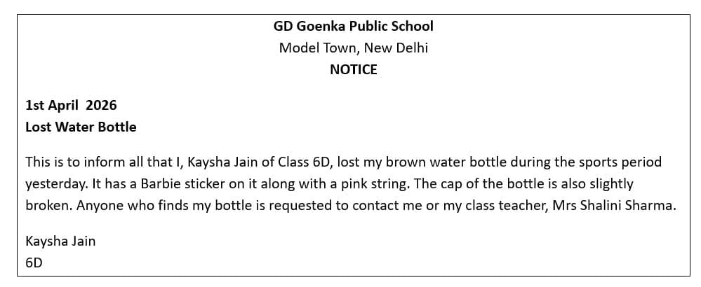  Notice Writing Samples 