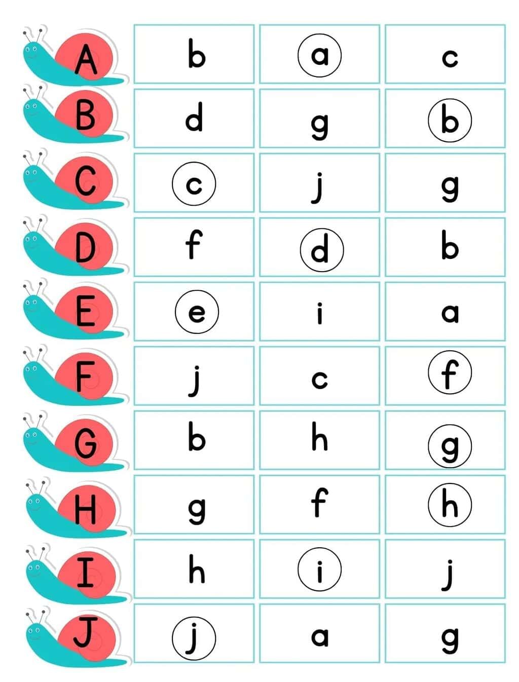 Worksheet Solutions: Small Letter - 1 | English for LKG