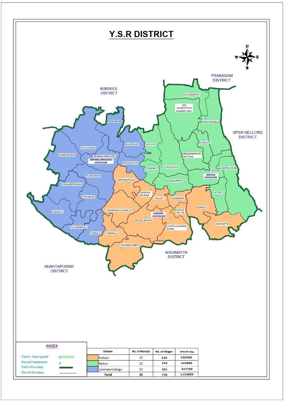 Map: YSR District | APPSC State Specific Preparation Course - APPSC (Andhra Pradesh)