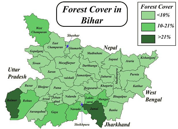 Forest in Bihar: Detailed summary with map - BPSC (Bihar)