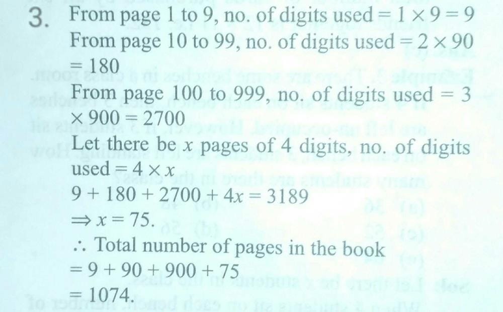 A printer numbers the pages of a book starting with 1 and uses 3189 ...