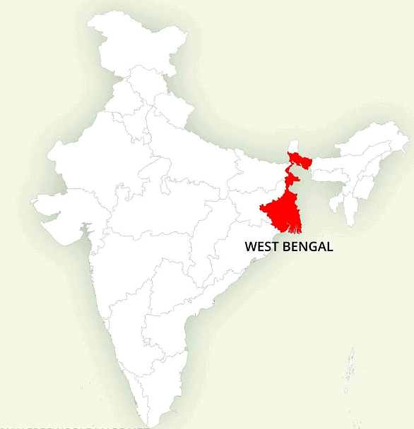 Location of West Bengal on India`s Map
