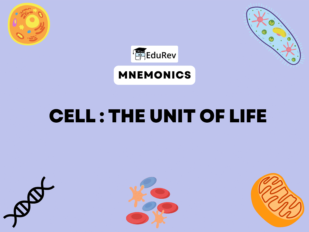 Mnemonics: Cell- The Unit of Life | Biology Class 11 - NEET