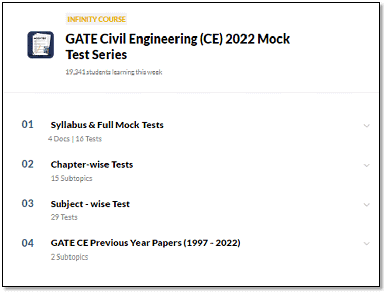 Mock Test Series of Civil Engg in EduRev