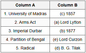 Match the followingQuestion III