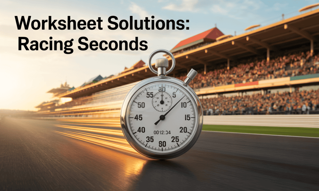 Worksheet Solutions: Racing Seconds | Worksheets with Solutions for Class 5