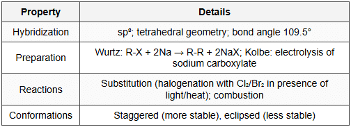 9.1 Alkanes (CₙH₂ₙ₊₂)