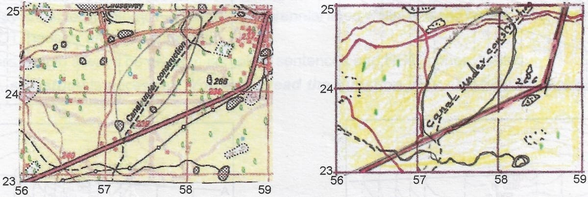 Q21: Give four figure grid reference of the temporary huts