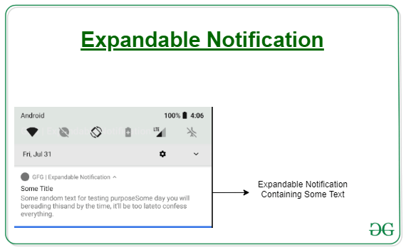 Create an Expandable Notification Containing Some Text in Android - Software Development