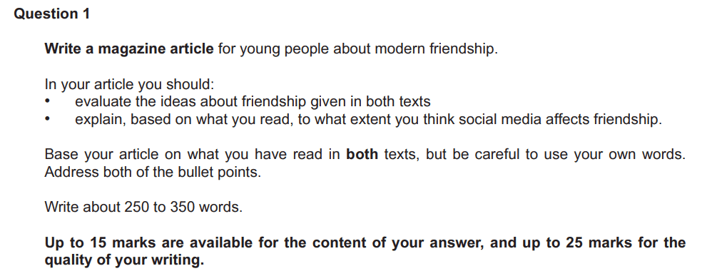Question 1 Demo Answer: Article | English Language for GCSE/IGCSE - Class 10
