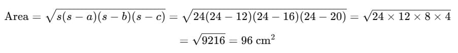 Solved Question and Answers: Heron`s Formula | Mathematics (Maths) Class 9