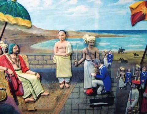 A depiction of the surrender of Dutch forces to King Marthanda Varma