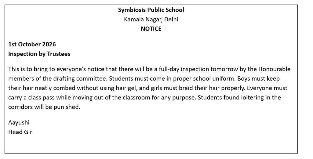  Notice Writing Samples 