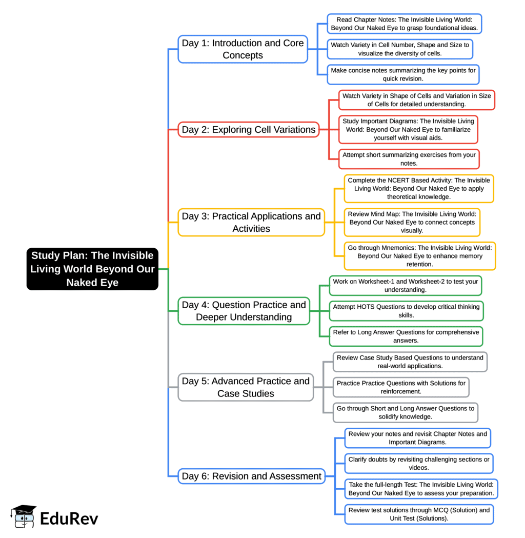 6-Days Study Plan: The Invisible Living World: Beyond Our Naked Eye | Science Curiosity Class 8 -  New NCERT
