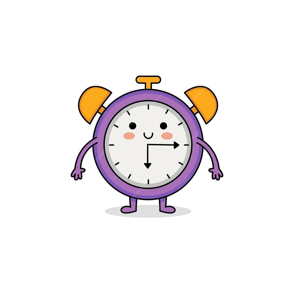 Premium Vector | Cute alarm clock cartoon character