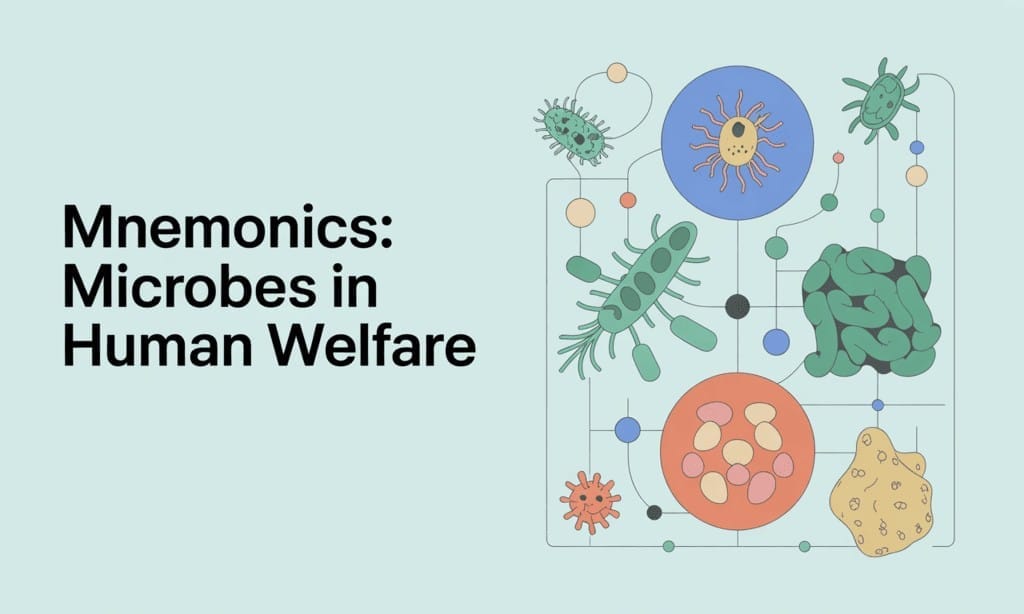 Mnemonics: Microbes in Human Welfare